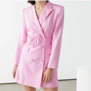 & Other Stories pink mini suit dress